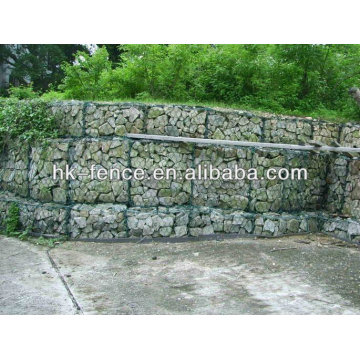 gabião de pedra / aço cesta de gabião de arame / fio de aço gabinete gabion revestido de PVC